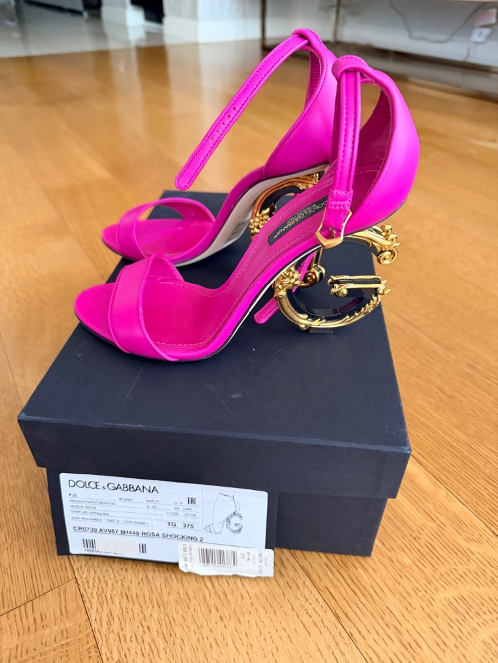 Dolce & Gabbana  Pink Sculptural Heel Sandals size 38